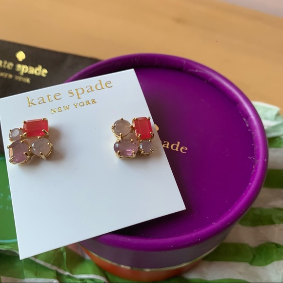 KATE SPADE PINK STONES EARRINGS,  BRAND NEW - Picture 5 of 16